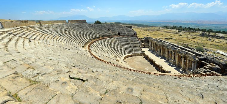 turkey hierapolis ancient city amphitheater high resolution panorama