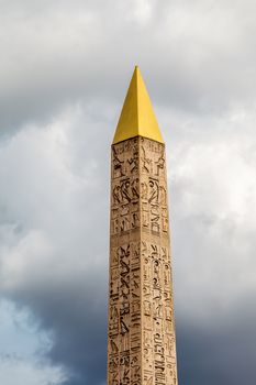 Egyptian Obelisk of Luxor Standing at the Center of the Place de la Concorde in Paris, France