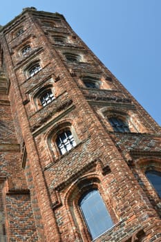 Elizabethan Tower at sharp angle