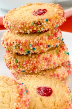 French multi-colored biscuits. Paris. France.