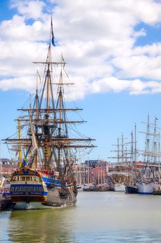 Vintage sailboat regatta in Helsinki. Finland.