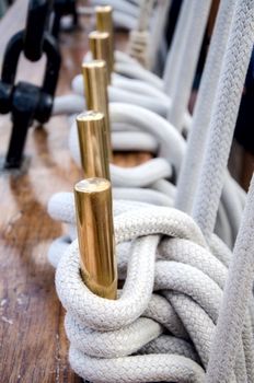 Ship's rigging on a sailboat