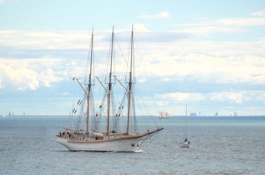 Vintage sailboat regatta in Helsinki. Finland.