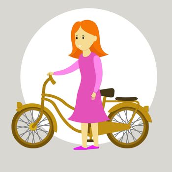 Illustrator of teen with bicycle