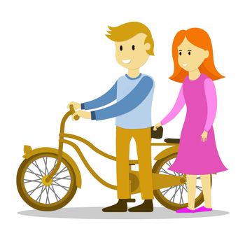 Illustrator of teen with bicycle