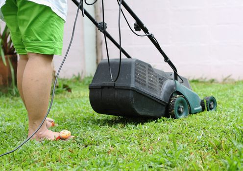 Mower Running in the grass