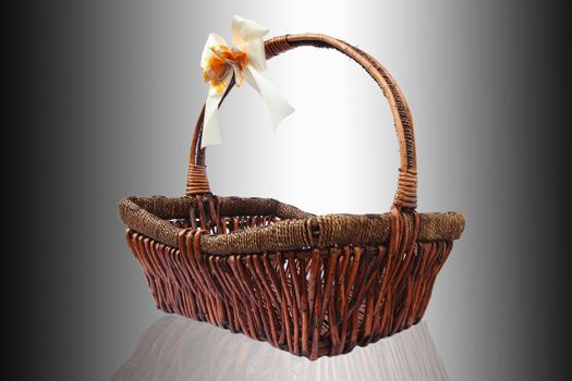 Wicker basket isolute white Background