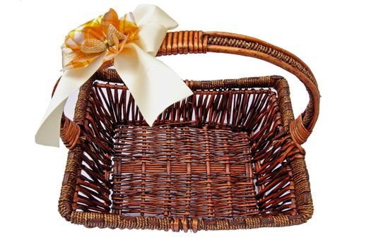 Wicker basket isolute white Background