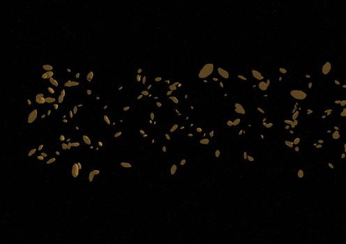 Far-out asteroids in space opposite to stars