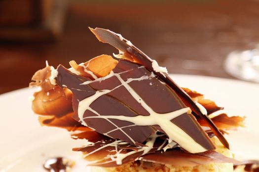 Delicious dark chocolate shards with streaks of white chocolate.