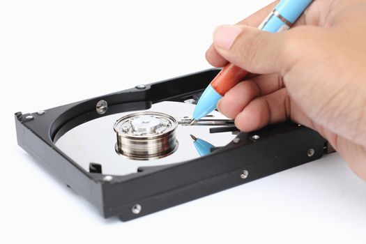 Write data to the hard disk.