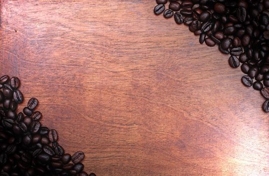 Coffee beans coffee. wood background