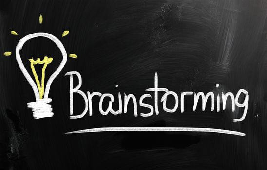 marketing concept handwritten with chalk on a blackboard