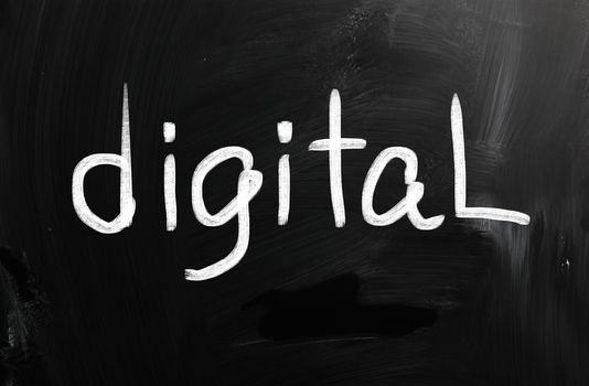 marketing concept handwritten with chalk on a blackboard