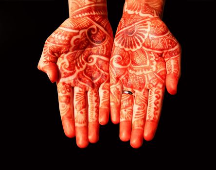 Indian traditional hand-painted with henna - mehandi