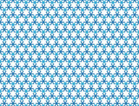 Snowflakes blue background with white contours pattern