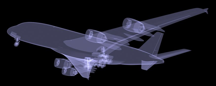 Large aircraft. Isolated render of an X-ray