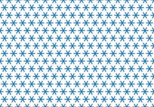 Snowflakes blue background with white contours pattern