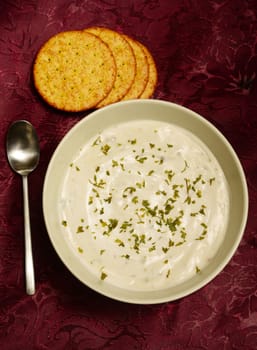 cream of mushroom soup and crackers