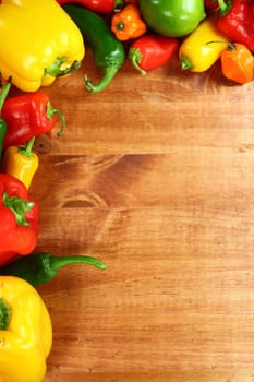 Framed Image With Border of Healthy Various Peppers