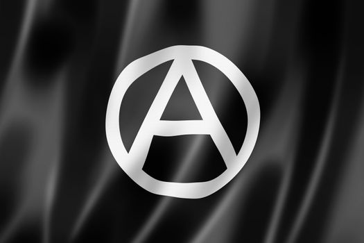 Anarchy flag, three dimensional render, textured