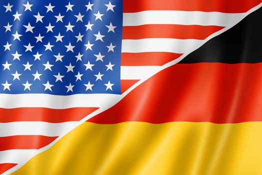 Mixed USA and Germany flag, three dimensional render, illustration