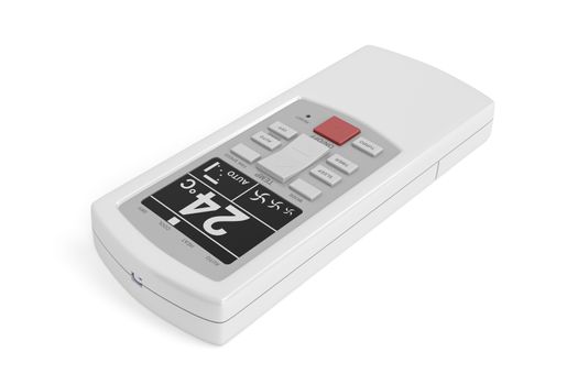 Remote control for air conditioner on white background