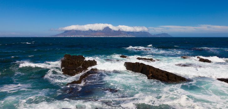 View of Table Mountain, South Africa, with the top hidden by clouds. Taken from Robben Island on a beautiful sunny day.
Taken with a Canon 5D MKII and professionally retouched.
Thank you for looking.