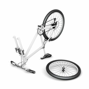 mountain bike on a white background