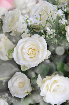  fresh white rose and  mix  flower  bouquet , flower background