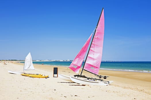 Sailboats at the beach in Portugal