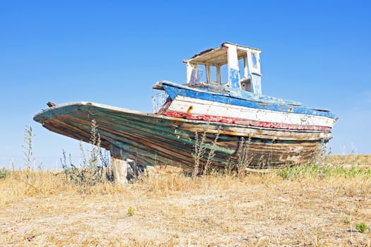 Old fishers boat in Portugal