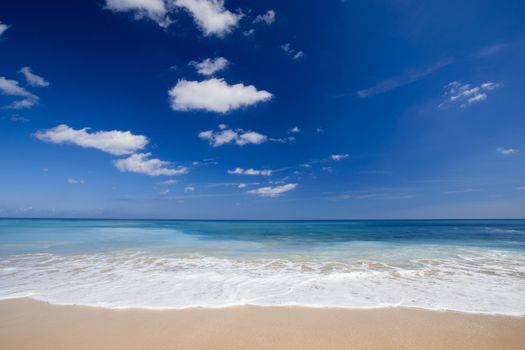 Beautiful landscape picture of a white sand tropical beach