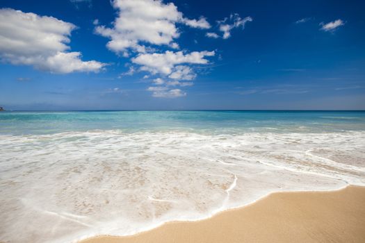 Beautiful landscape picture of a white sand tropical beach