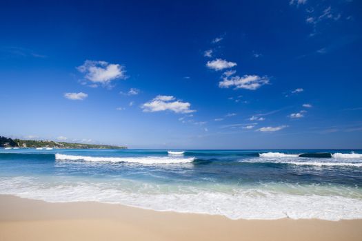 Beautiful landscape picture of a white sand tropical beach