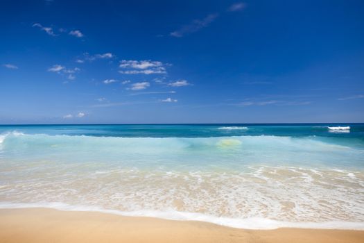 Beautiful landscape picture of a white sand tropical beach