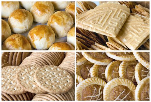 Southeast Asian Cookies and Pastry Closeup Collage