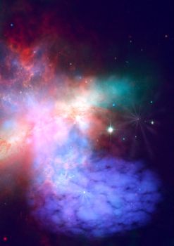 Far being shone nebula and star field against space. "Elements of this image furnished by NASA".