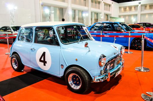 BANGKOK - JUNE 20 : Austin mini car on display at Bangkok International Auto Salon 2013 Exciting Modified Car Show on June 20, 2013 in Bangkok, Thailand.