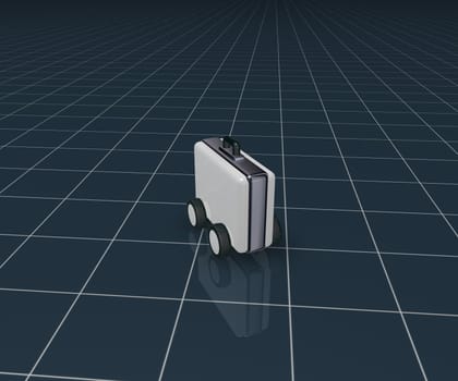 case on wheels - 3d illustration