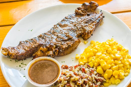 Steaks and roasts. Serve the ready on the table.