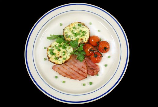 Ricotta and spinach tarts with bacon and oven baked balsamic cherry tomatoes.