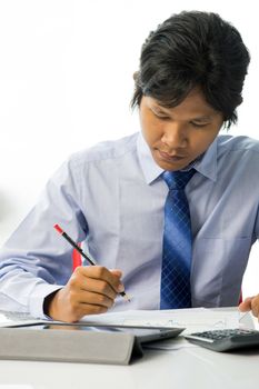 businessman working with tablet computer