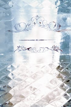 Blank ice plate craving background
