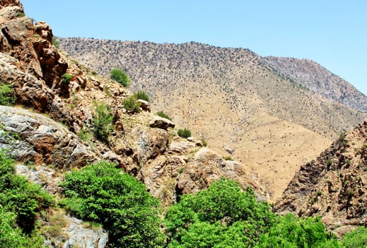 Beautiful view of mountains in sunny day
