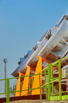 Steel buckets to transport the molten metal inside of plant