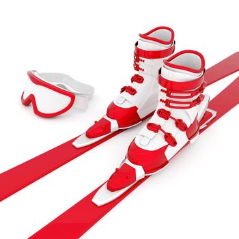 skiing isolated on a white background