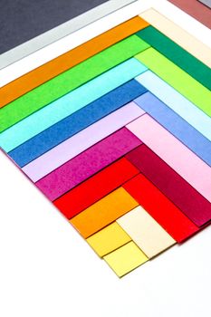 Composition of several cardboars of colors
