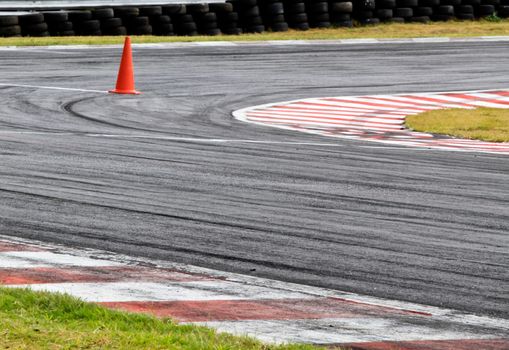 Background with tire marks on road track