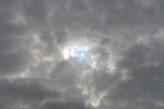 Sun and high cloud combine for strange visual effect